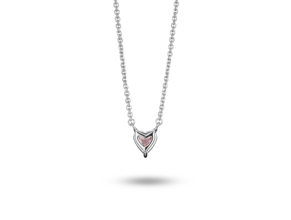 Lab-Grown Diamond ¼ct. Mini Heart Pendant | Pink - Image 4