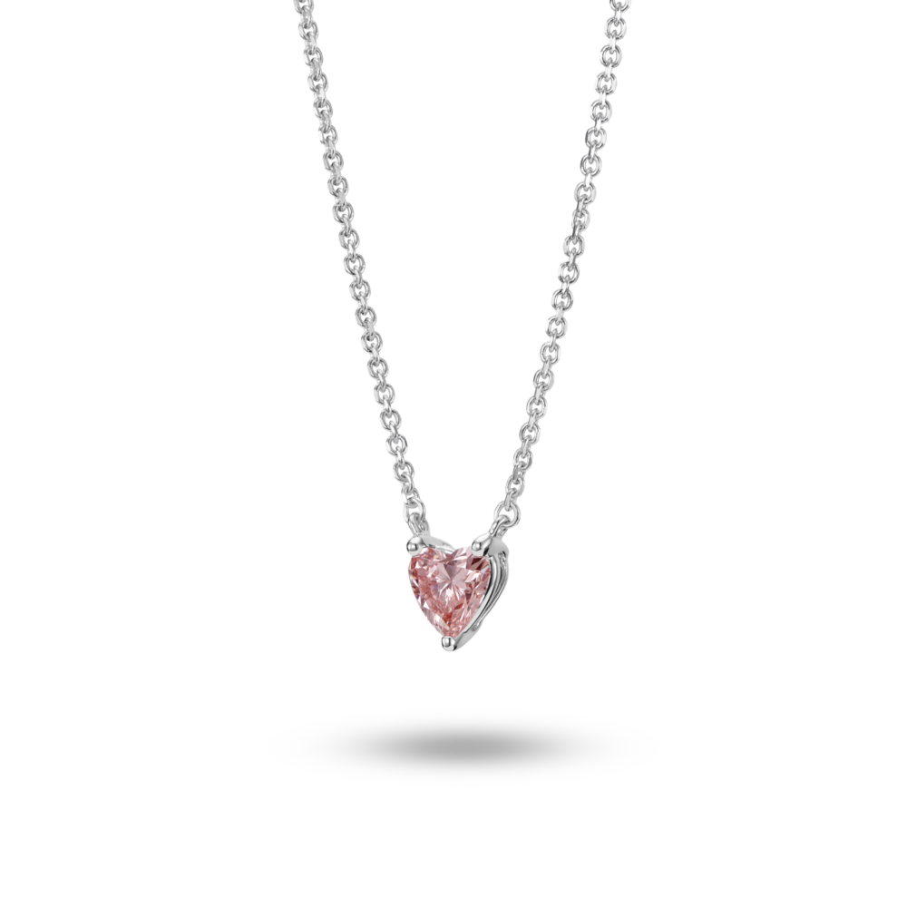 Lab-Grown Diamond ¼ct. Mini Heart Pendant | Pink - Image 3
