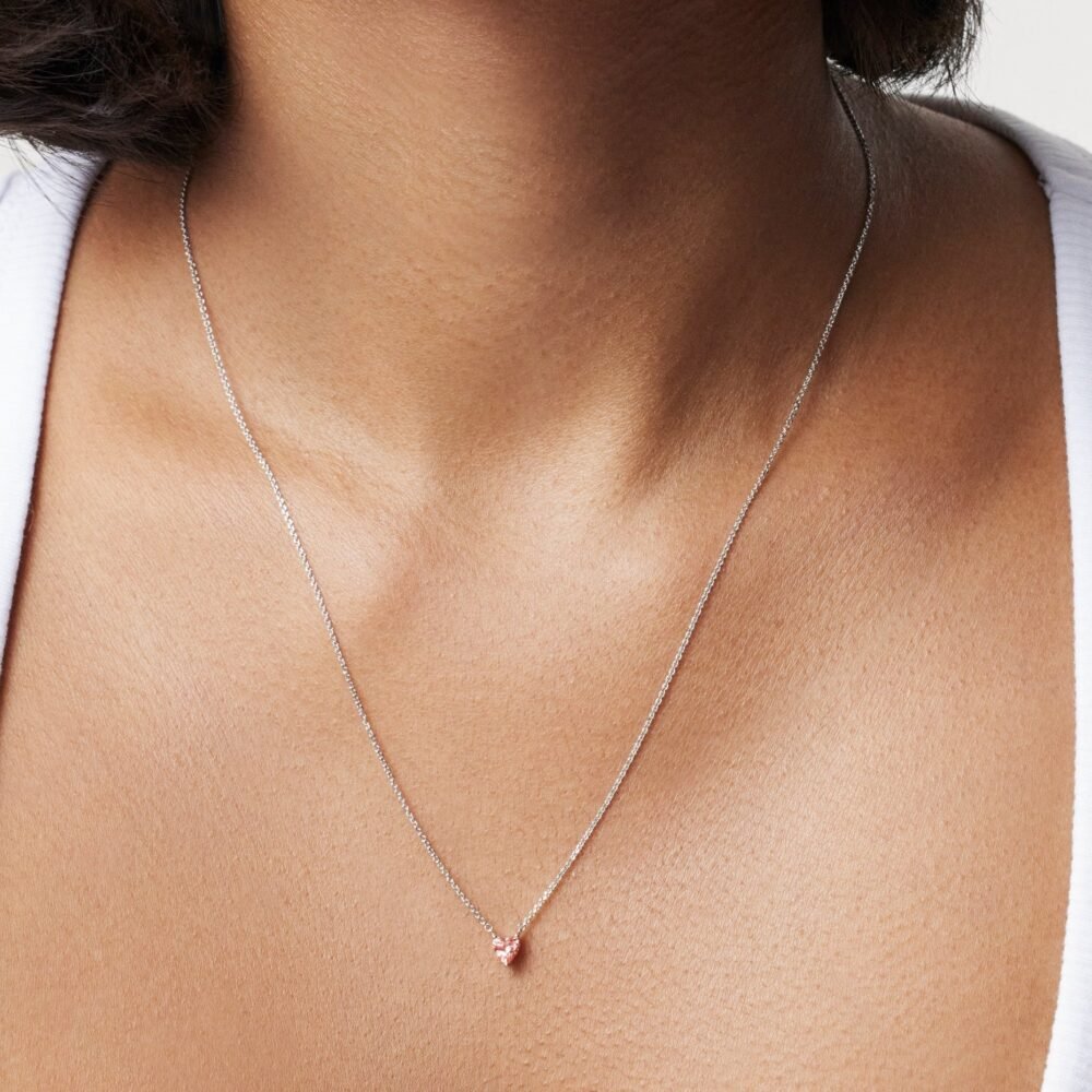 Lab-Grown Diamond ¼ct. Mini Heart Pendant | Pink - Image 2