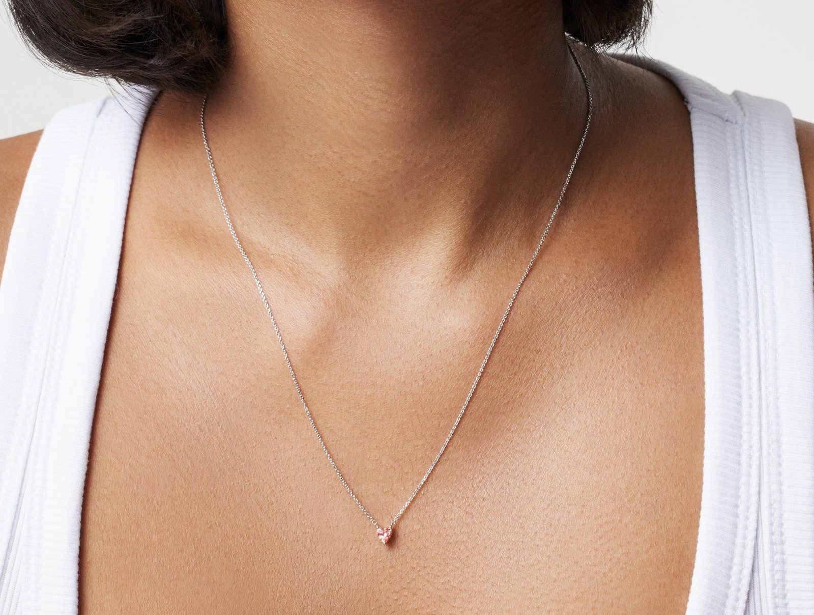 Lab-Grown Diamond ¼ct. Mini Heart Pendant | Pink - Image 4