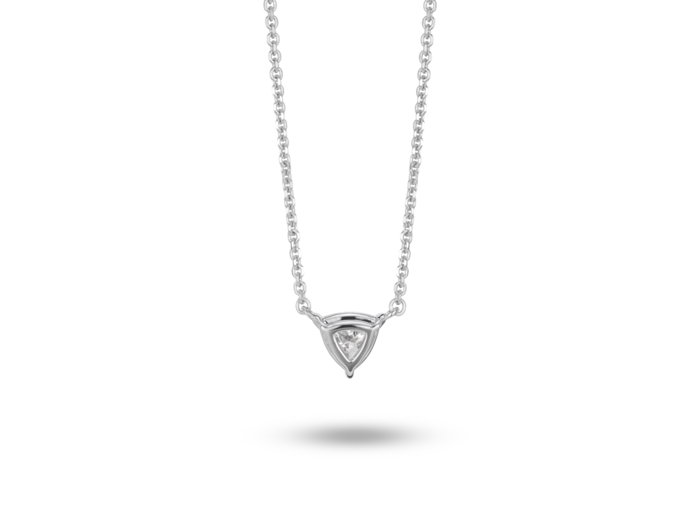Lab-Grown Diamond ¼ct. Mini Trillion Pendant | White - Image 4