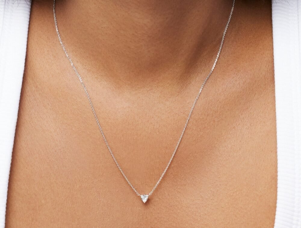 Lab-Grown Diamond ¼ct. Mini Trillion Pendant | White - Image 2