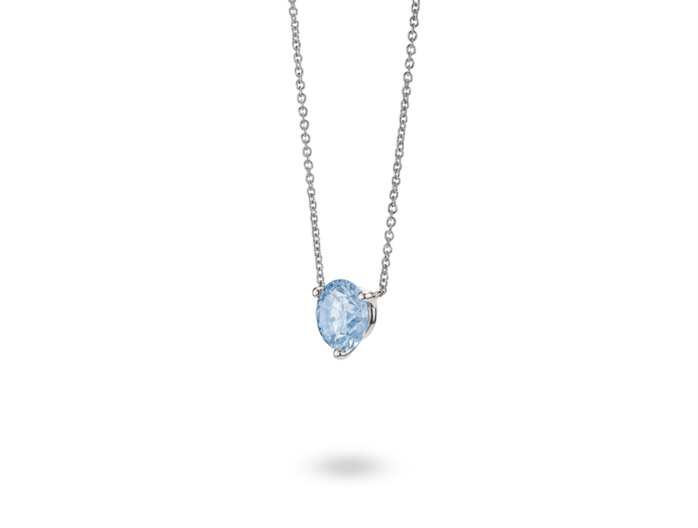 Lab-Grown Diamond 1½ct. Round Brilliant Solitaire Pendant | Blue - Image 2