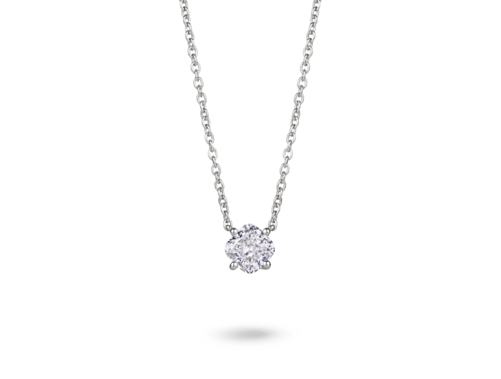 Lab-Grown Diamond 1ct. Cushion Cut 14k Gold Pendant | White - Image 2