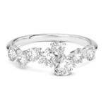 Front view of 1 carat total weight constellation ring in 14k white gold
