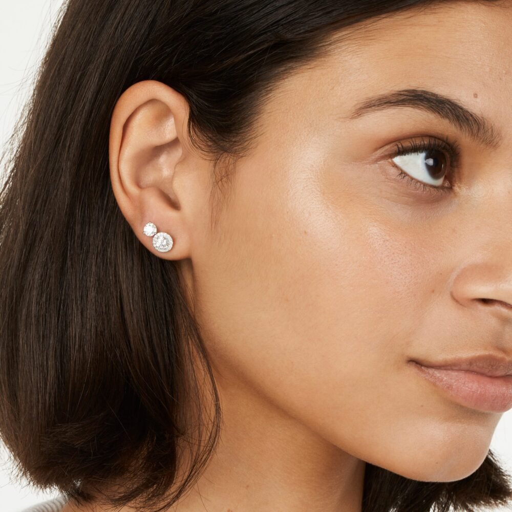 Lab-Grown Diamond 2ct. tw. Round Brilliant and Halo Studs Set | White - Image 2