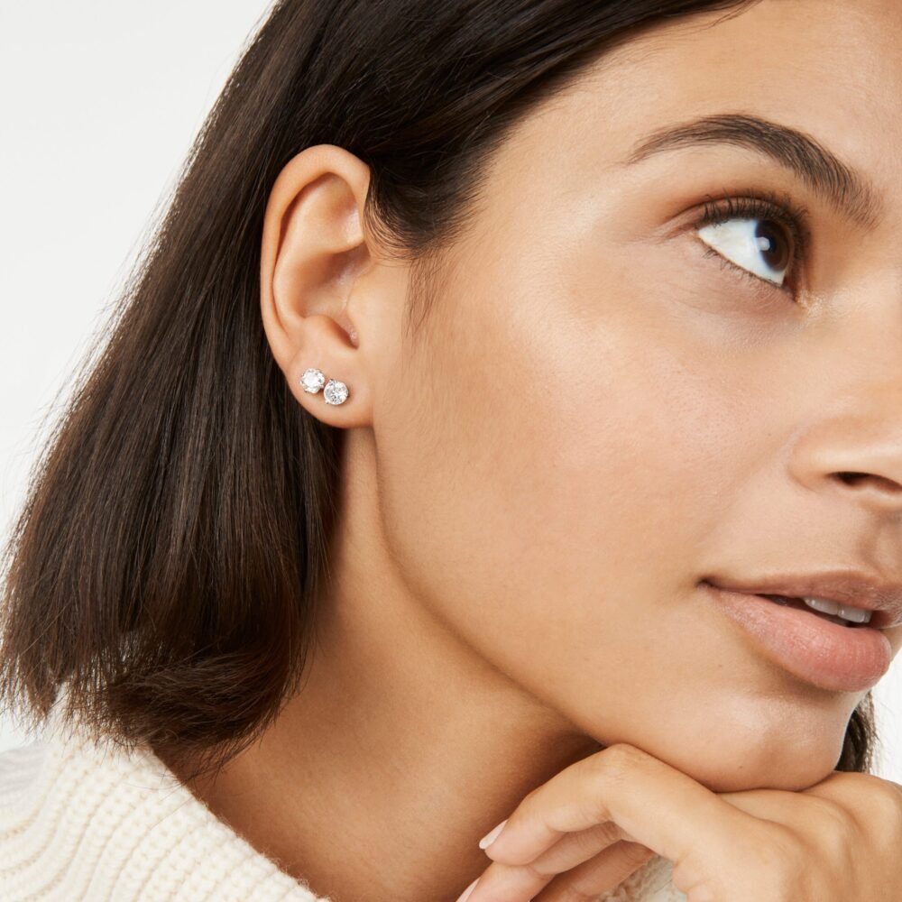 Lab-Grown Diamond 2ct. tw. Round Brilliant and Cushion Studs Set | White - Image 2