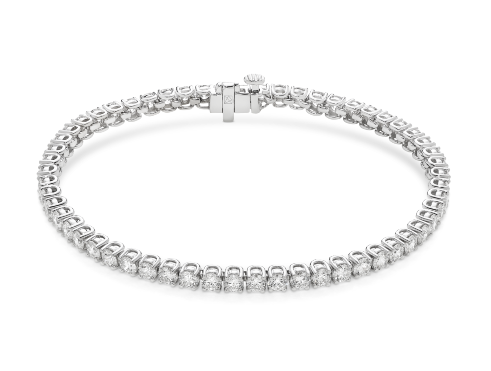 Lab-Grown Diamond Small Tennis Bracelet - E/F color, 7" length | White - Image 4