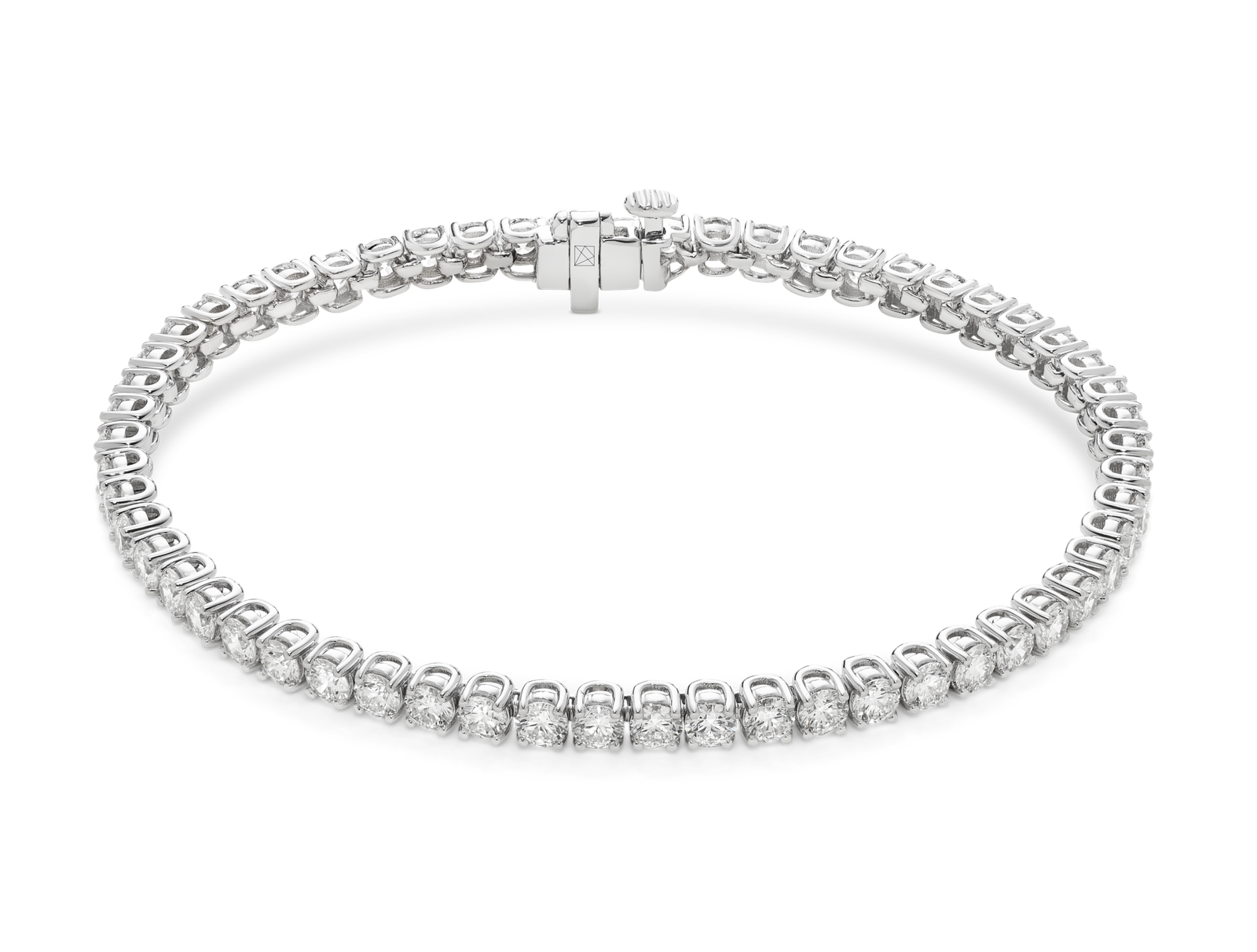 Lab-Grown Diamond Small Tennis Bracelet - E/F color, 7" length | White - Image 3