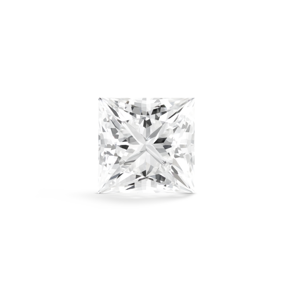 Top view of Kaelora Jewelst™ white 2 carat princess cut diamond