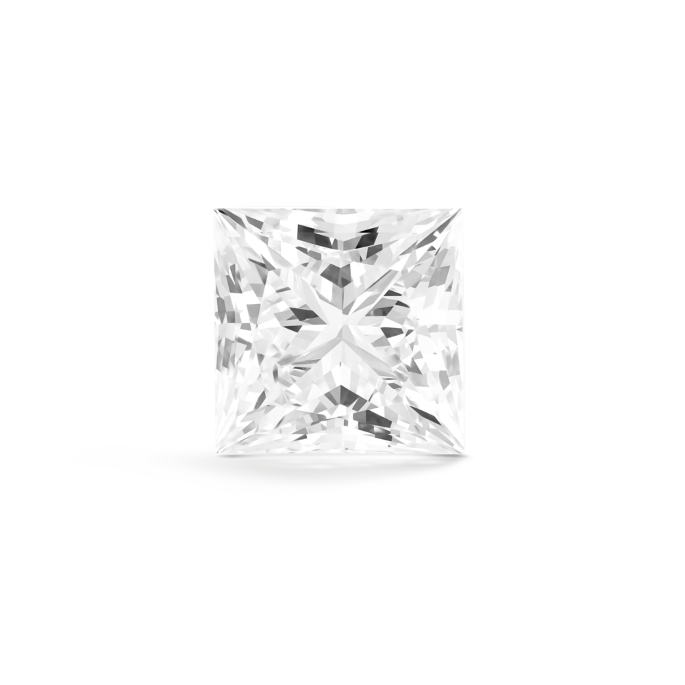Top view of Kaelora Jewelst™ white 2.5 carat princess cut diamond
