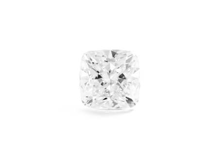 Top view of a Kaelora Jewelst™ 2.5 carat white cushion cut diamond