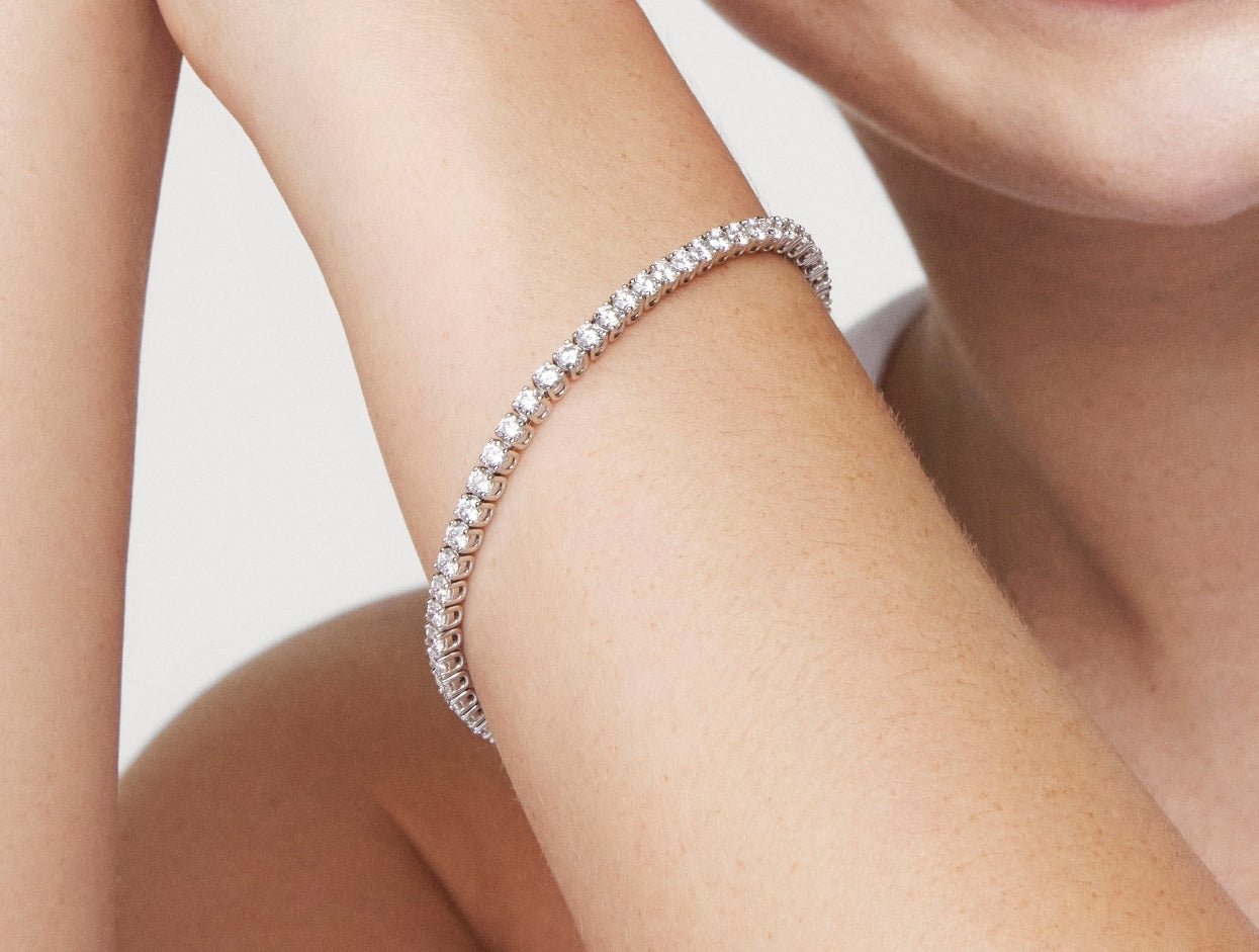 Lab-Grown Diamond Small Tennis Bracelet - E/F color, 7" length | White - Image 7