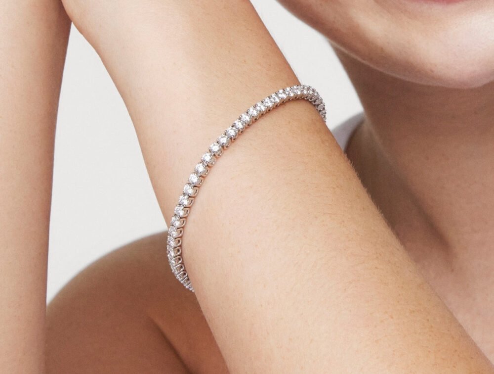 Lab-Grown Diamond Small Tennis Bracelet - G/H color, 7" length | White - Image 7