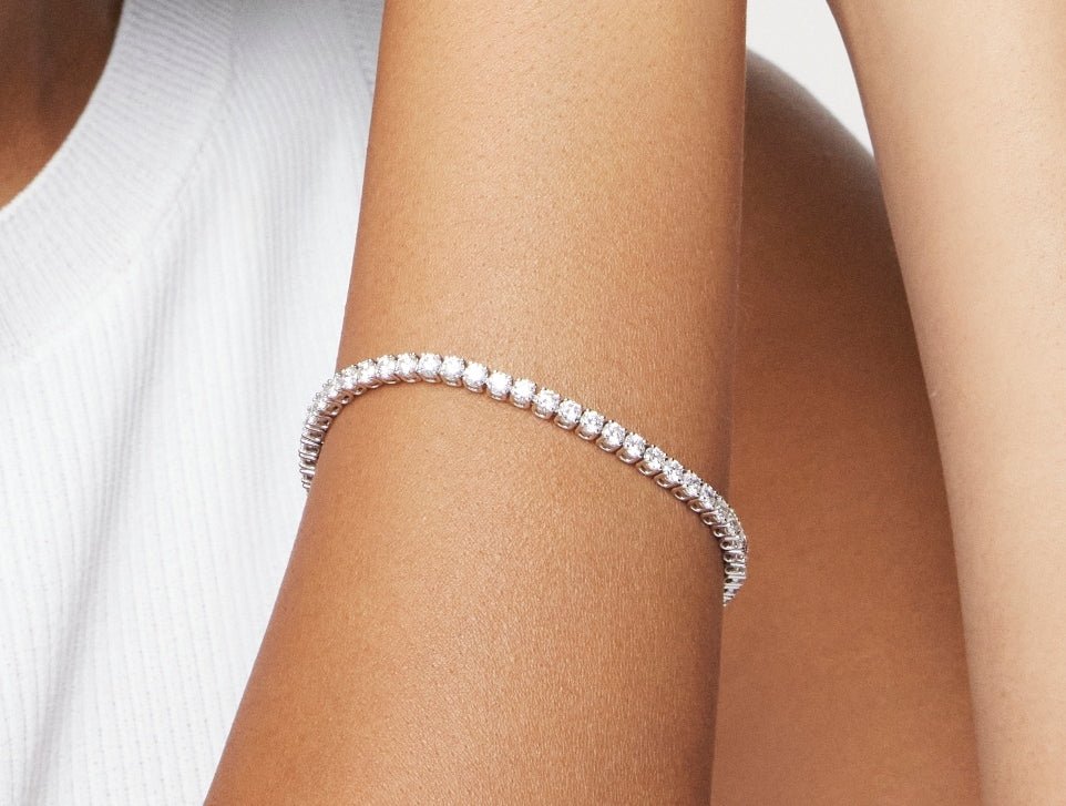Lab-Grown Diamond Small Tennis Bracelet - G/H color, 7" length | White - Image 5