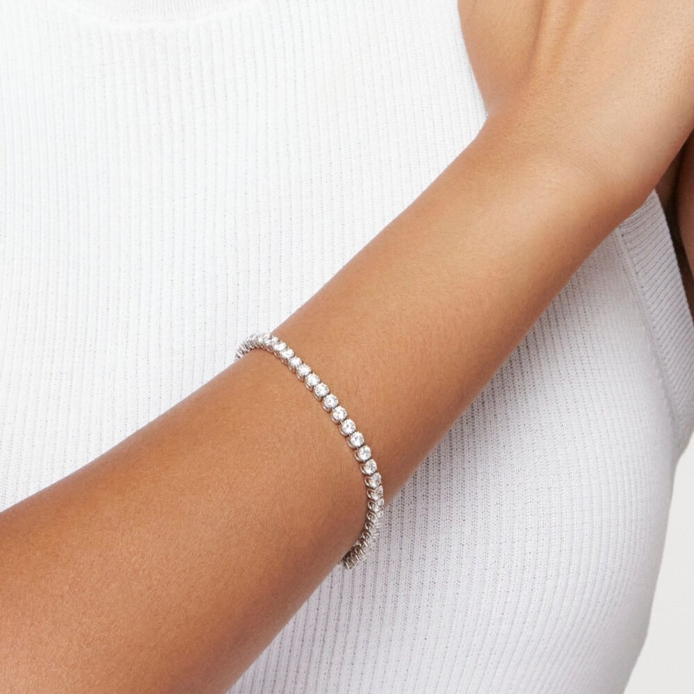 Lab-Grown Diamond Medium Tennis Bracelet - G/H color, 7" length | White - Image 6