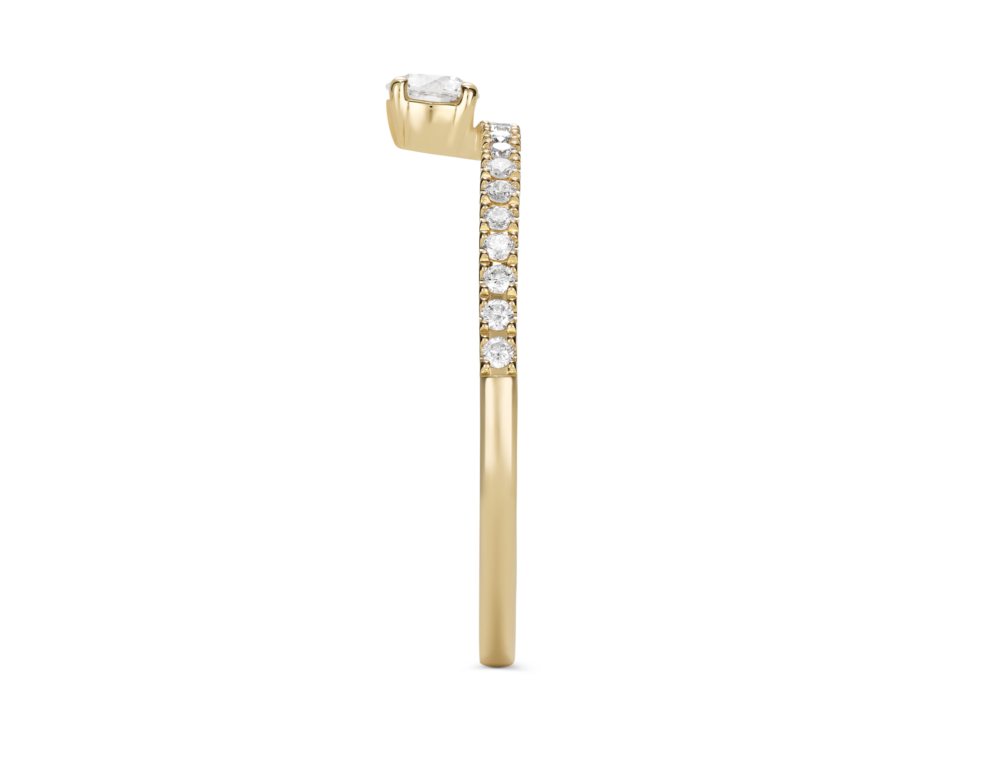 Lab-Grown Diamond ¼ct. tw. Floating Stone Pavé Stacking Ring | White - Image 4