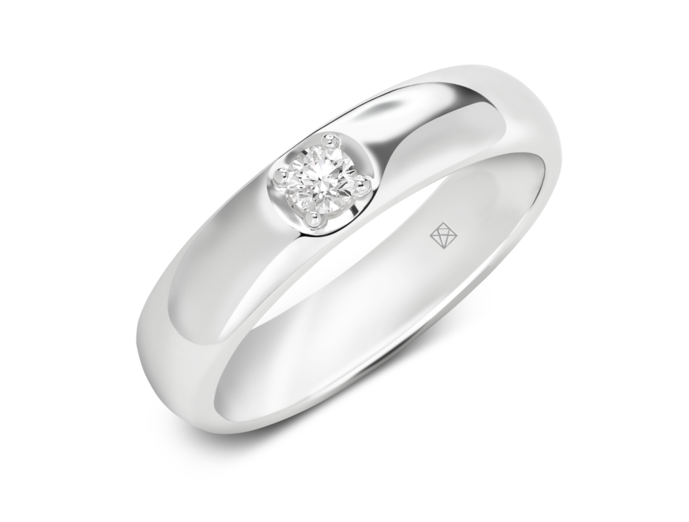 Lab-Grown Diamond ⅒ct. Modern Inset Stacking Ring | White - Image 2