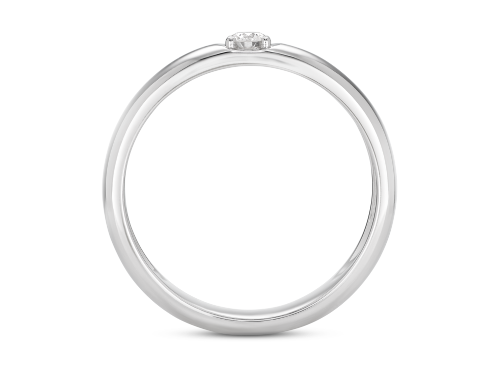 Lab-Grown Diamond ⅒ct. Modern Inset Stacking Ring | White - Image 4