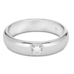 Modern inset stacking ring with 0.1 carat stone in 14k white gold