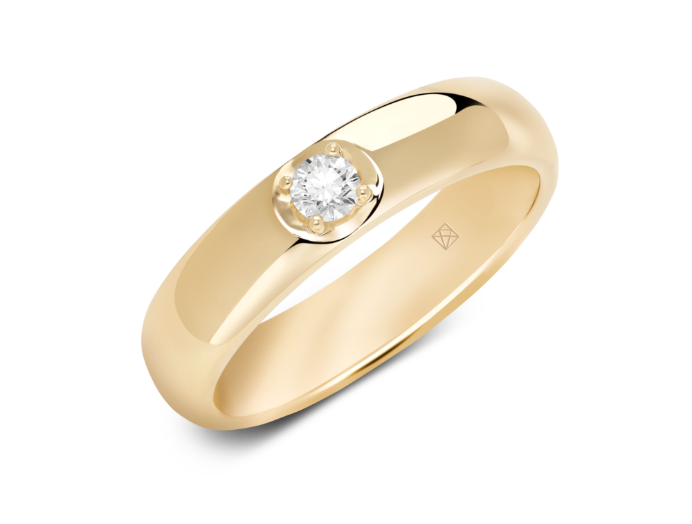 Lab-Grown Diamond ⅒ct. Modern Inset Stacking Ring | White - Image 8