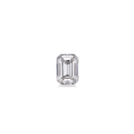 Front view of a white 1 carat emerald cut lab-grown diamond