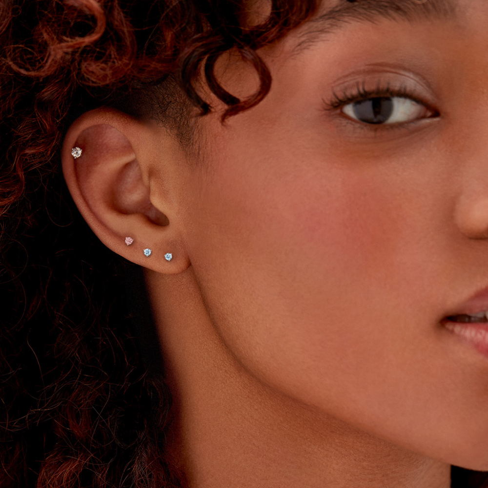 Lab-Grown Diamond ¼ct. tw. Mini Round Brilliant Solitaire Studs | White - Image 2