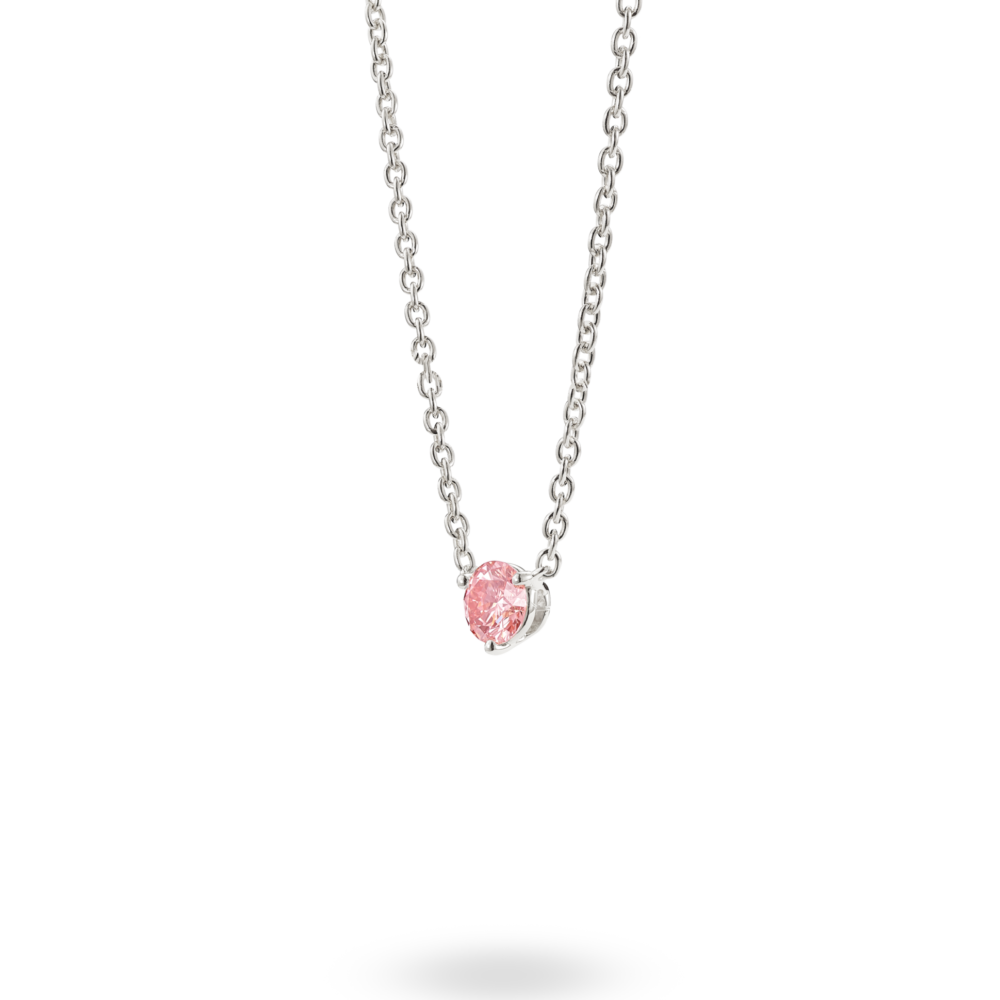 Lab-Grown Diamond ½ct. Round Brilliant Solitaire Pendant | Pink - Image 2
