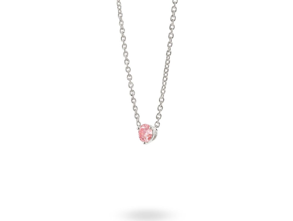 Lab-Grown Diamond ½ct. Round Brilliant Solitaire Pendant | Pink - Image 2