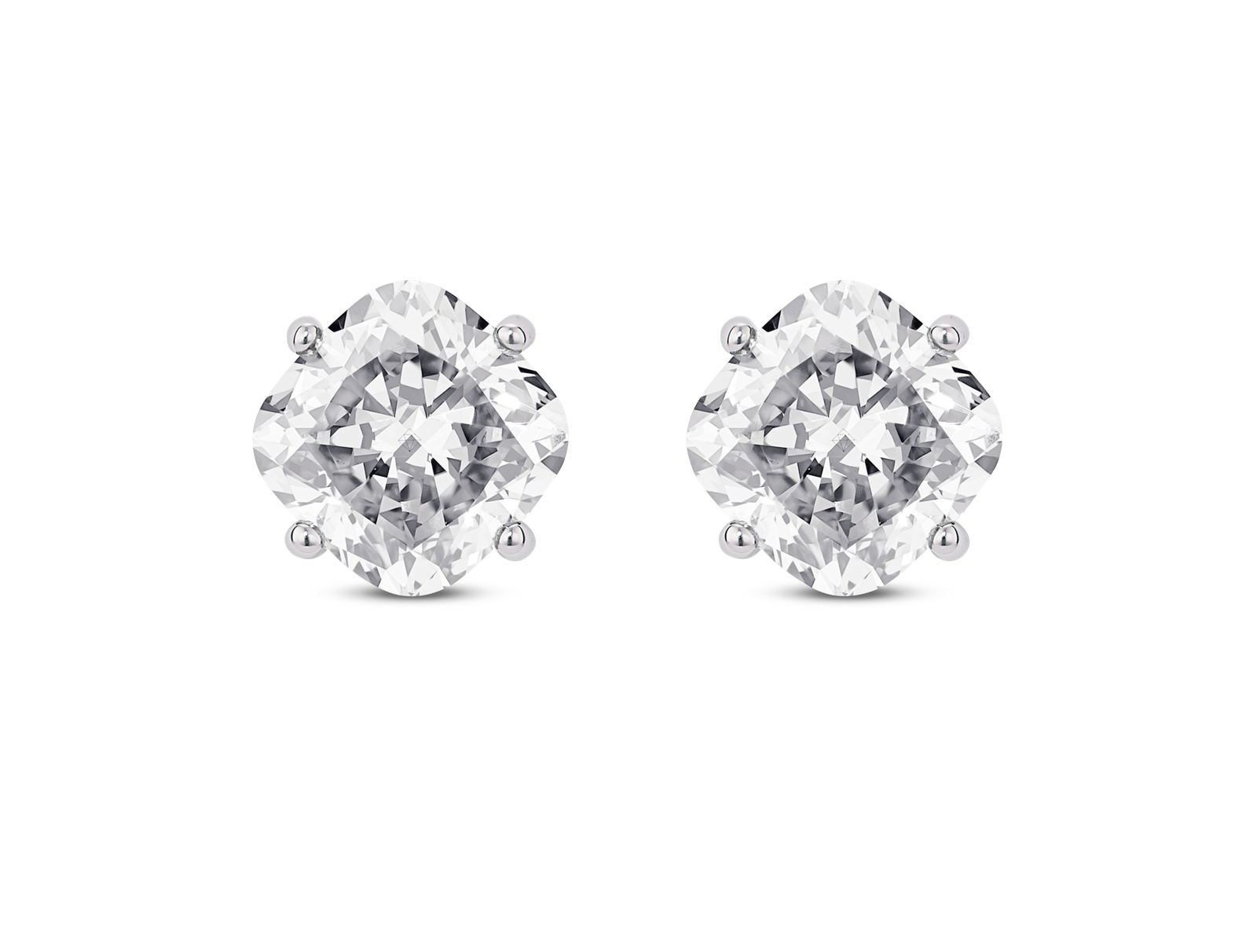 Lab-Grown Diamond 2ct. tw. Cushion Cut 14k Gold Studs | White - Image 5