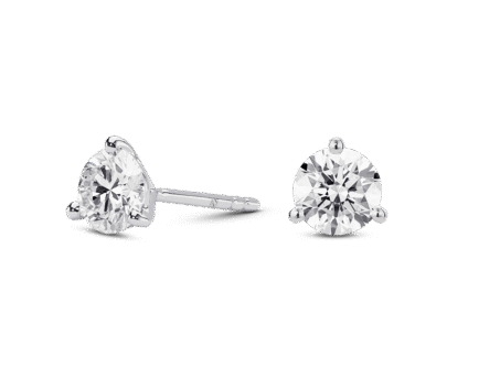 Lab-Grown Diamond 1½ct. tw. Round Brilliant Solitaire 14k Gold Studs | White
