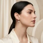 Kaeloria Hoop Earrings Round hanging design  | 18K Gold Plated  Anti-Tarnish White