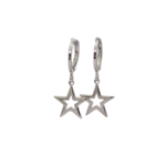 Kaeloria Hoop Earrings Star design  | 18K Gold Plated | Anti-Tarnish White