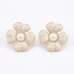 Kaeloria Flower Pearl Stud Earrings  | 18K Gold Plated | Anti-Tarnish
