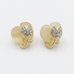 Kaeloria Apple Leaf Stud Earrings | 18K Gold Plated Stainless Steel | Premium CZ | Anti-Tarnish | Elegant Everyday Jewelry