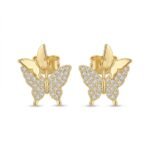 Kaeloria Butterfly Stud Earrings | 18K Gold Plated Stainless Steel | Premium CZ | Anti-Tarnish | Elegant Fashion Jewelry