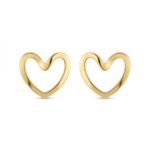 Kaeloria Open Heart Stud Earrings | 18K Gold Plated Stainless Steel | Anti-Tarnish | Minimalist Heart Earrings for Women