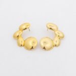 Kaeloria Bubble Curve Stud Earrings | 18K Gold Plated Stainless Steel | Anti-Tarnish | Modern Statement Earrings for Women