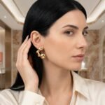 Kaeloria Bubble Curve Stud Earrings | 18K Gold Plated Stainless Steel | Anti-Tarnish | Modern Statement Earrings for Women