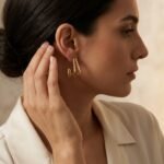 Kaeloria Textured Square Hoop Earrings | 18K Gold Plated Stainless Steel | Geometric Minimal Hoops | Anti-Tarnish & Waterproof