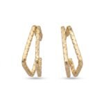 Kaeloria Textured Square Hoop Earrings | 18K Gold Plated Stainless Steel | Geometric Minimal Hoops | Anti-Tarnish & Waterproof