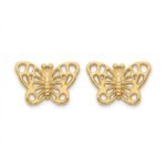 Kaeloria Butterfly Stud Earrings | 18K Gold Plated Stainless Steel | Anti-Tarnish Minimal Butterfly Earrings for Women