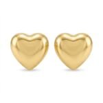 Kaeloria Puffy Heart Stud Earrings | 18K Gold Plated Stainless Steel | Anti-Tarnish Minimal Heart Earrings for Women