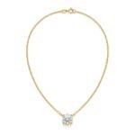 Kaeloria Round CZ Solitaire Pendant Necklace | 18K Yellow Gold Plated | Anti-Tarnish Minimal Necklace for Women