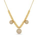 Kaeloria Luxe Pave Sphere Beaded Necklace | 18K Gold Plated | Premium CZ Statement Necklace for Women | Anti-Tarnish