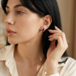 Black Butterfly Crystal Stud Earrings